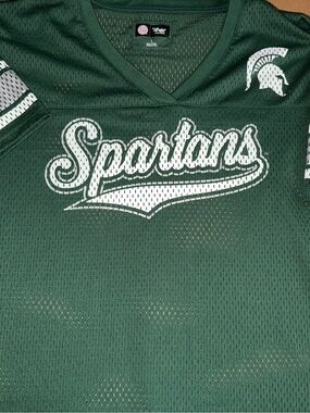 Women’s Green Large Michigan Spartans Mesh Jersey 4her  C5
